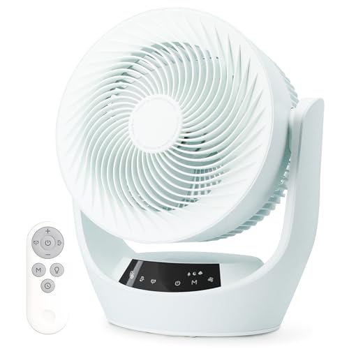 節電対策にPolar Cedar サーキュレーター 360度首振り 静音 強風 DCモーター 角度設定 30畳 4モード 9段階風量 常夜灯搭載