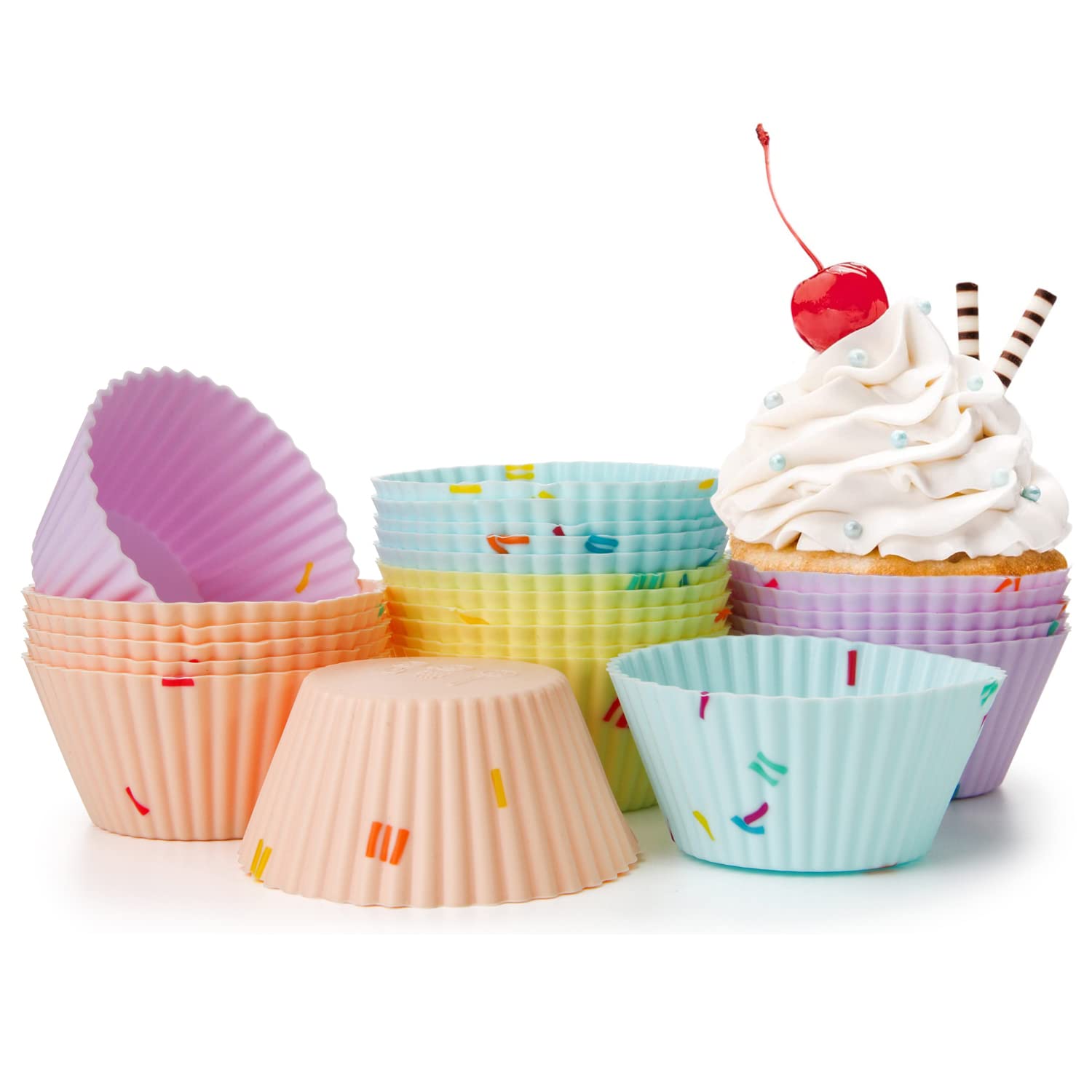 Bakie おかずカップ シリコン 4枚セット ベーキングカップ マフィンカップ 繰り返し利用可能 カップケーキ型 マフィン型 オーブン対応