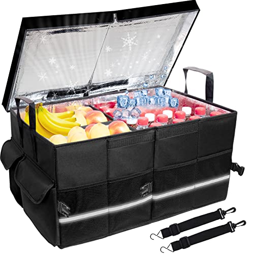 カー用品 便利グッズ 車用 折りたたみ式収納ボックス 防水/滑り止め/ハンドル付き 車トランク収納ボッ..