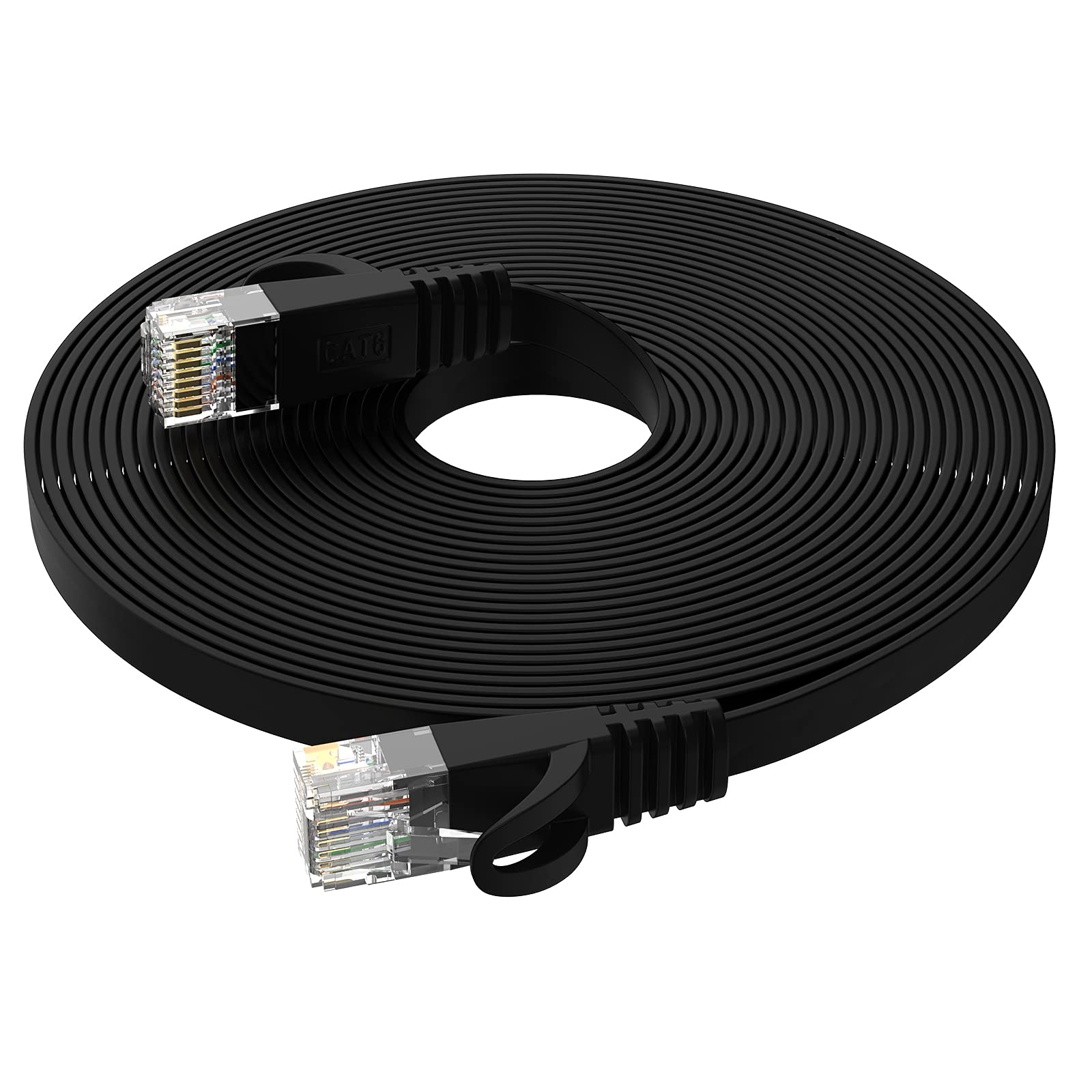 Lovicool LANケーブル 8m CA6 フラットランケーブル R45コネクタ ギガビット UP 爪折れ防止 業務用 カテゴリ6 らんけー