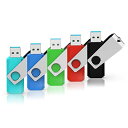 Bメモリ3GB B3.0 超高速データ転送 フラッシュドライブ 5個セット 読取り最大10MB/s 回転式 カラフル(青緑赤黒水色) ストラップ