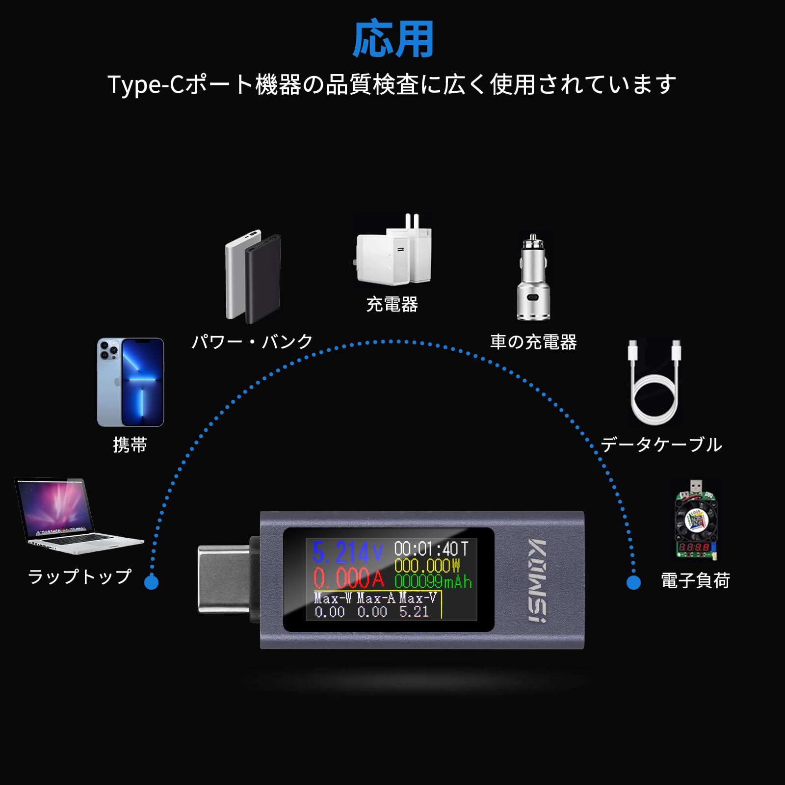 電流 電圧チェッカー、双方向 B C パワーメーター B C テスター、B マルチメーター 430V 01A 電圧電流容量エネルギーパワーデジタ