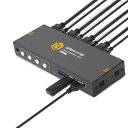 4K KVMスイッチ HDM、フルB3.0ポート、4台のコンピュータが1台のモニタを共有、KVM 4入力 切替器、4K@60Hz対応、ドライバ不(2)