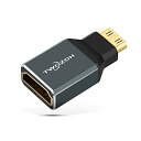 8K Mini HDMアダプター 1個パック .1 ミニ HDMオス標準HDMメスアダプター コンバーター 8K@60Hz 4K@144Hz