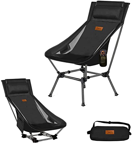 DesertFox アウトドアチェア WAY キャンプ椅子 ローチェア 軽量 枕付き ハイバック 独自開発のカップホ..