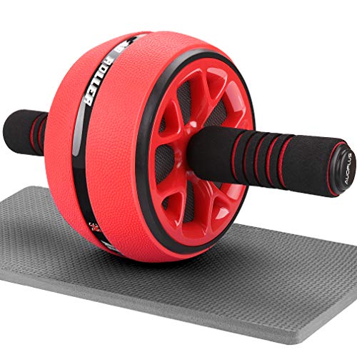 AUOP 腹筋ローラー 膝マット付き 静音 一輪 アブホイール 腹筋 トレーニング器具 筋トレグッズ エクササイズローラー 体幹 ストレッチ ダ