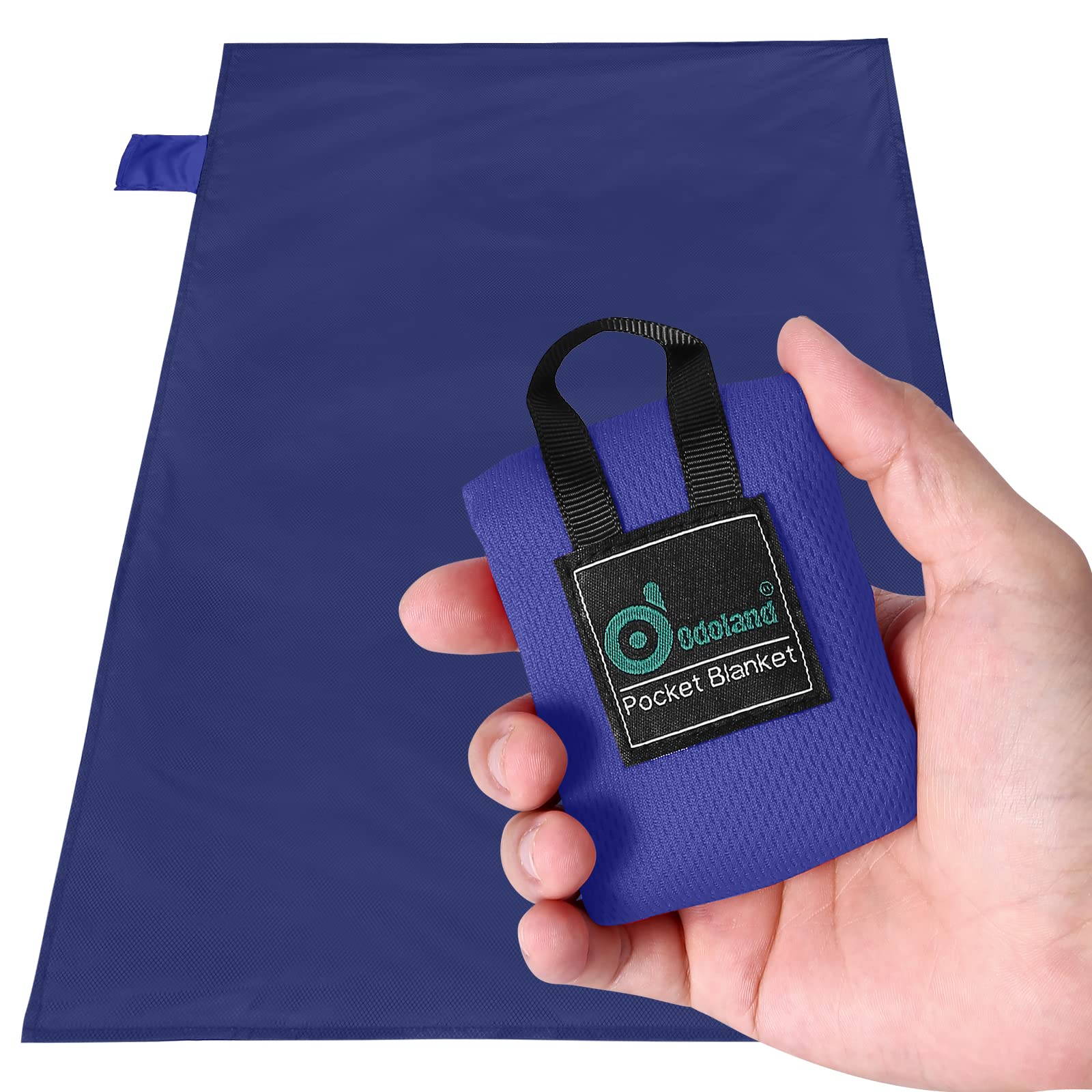 Odoland 防水防砂 レジャーシート 70x110cm テントシート 一体収納袋付き 速乾 軽量 折りたたみ グランドシート ビーチマット(4)