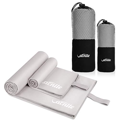 VACNE 枚 速乾タオル 15*78cm+80*38cm 3枚 スポーツタオル 15*78cm+80*38cm+38*38cm 収納袋付き 超