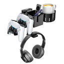 KDD 5 in 1?回転式ヘッドホンスタンド?取り外し可能なコントローラーホルダー?ペン立てとカップホルダー付き?卓上収納がカップ、スマホ、ペ