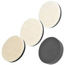 ポリッシャーバフ スポンジバフ 150mm 研磨スポンジ マジックテープ式 3ウールバフ+1極細スポンジ 150mm
