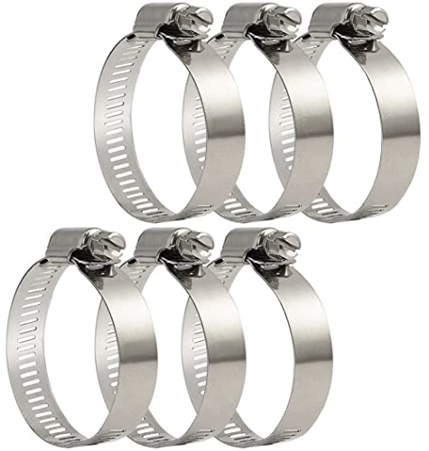 ホースバンド 304ステンレス ホースクリップ Φ4063mm対応 調整可能 強力固定 ネジタイプホース締め金 ホースバンド 汎用 6個入り