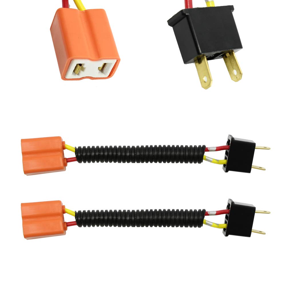 YUNP H7 ED バルブ フォグライト ヘッドライト 配線ハーネス ワイヤー コネクタソケット プラグ ダプターh7 セラミック ソケット