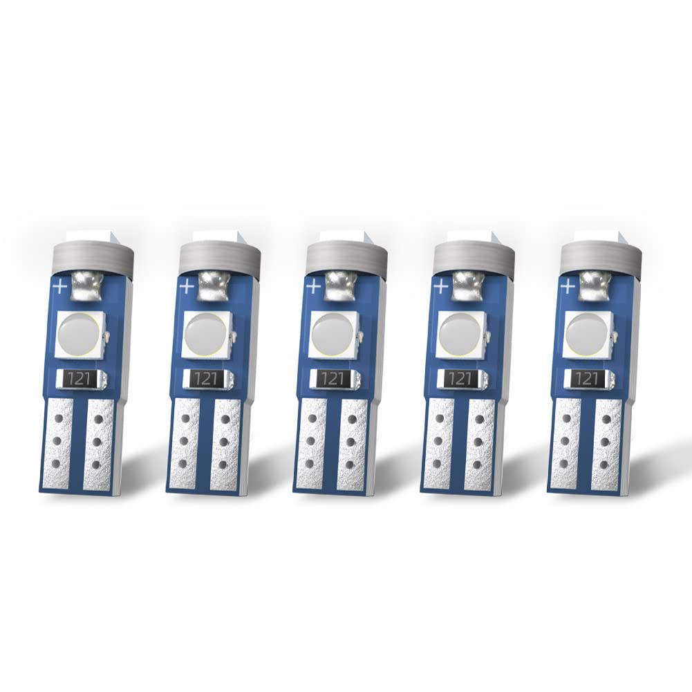 Nanpoku 5 ED ブルー メーター球 ウェッジ球 高輝度 拡散 ムラなく 1v 車用 バイク用 5個入