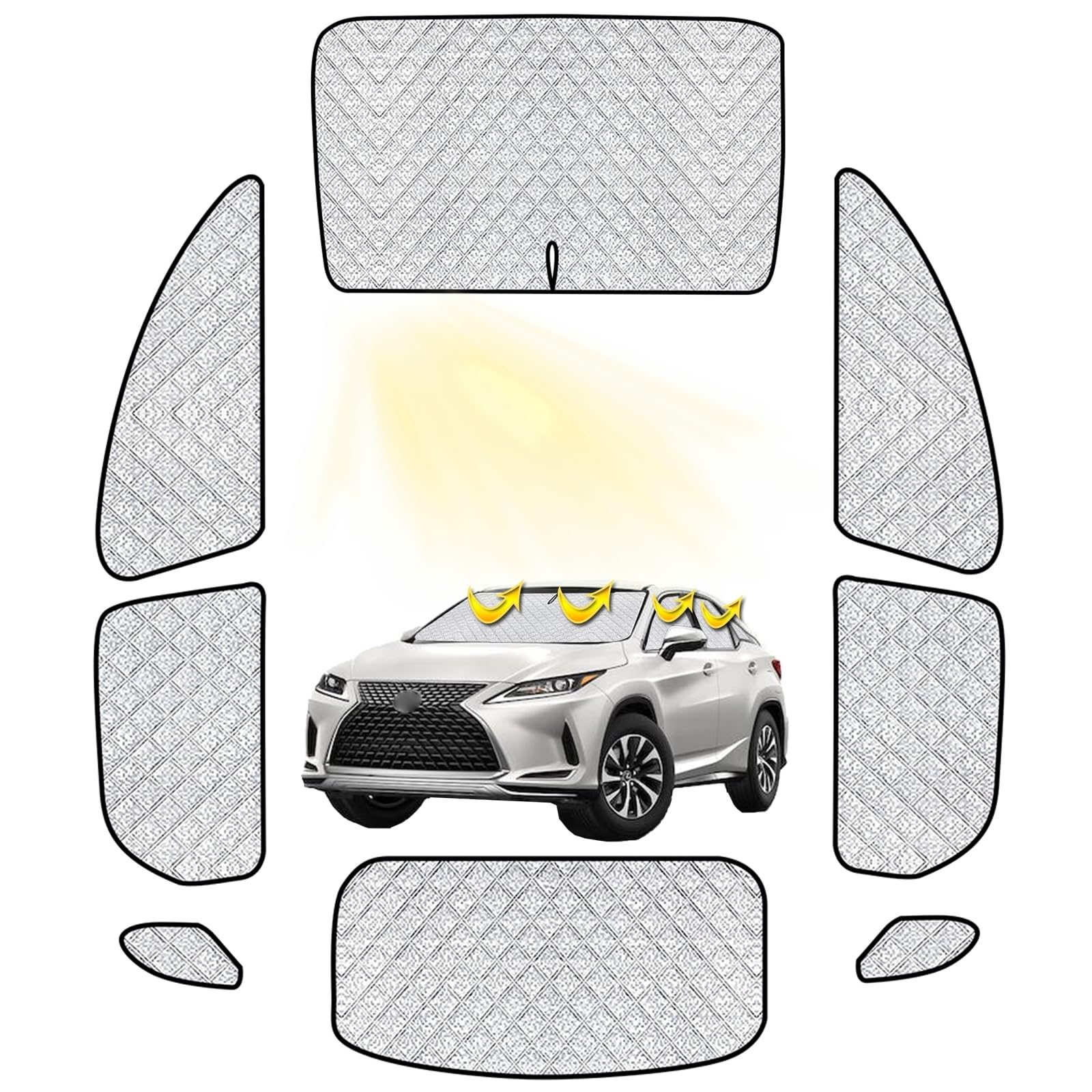 レクサス RX 車中泊 0~現行 車用 サンシェード フルセット 仮眠 マルチサンシェード 遮光シェード 断熱 車窓日よけ 車中泊 シェード ア