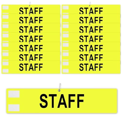 腕章 スタッフ SAFF 文字印刷済み 安全ピン付き マジックテープ ずれない 自治会 学校 撮影 スタッフ 町内会 イベント用 5枚セット 黄