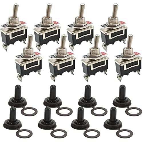 車トグルスイッチ 14V/15A ピンロッカートグルスイッチ / 付き防水保護キャップ ボート 自動車オート ..