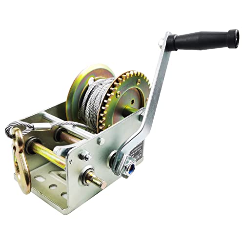 SR ハンドウインチ 1134kg荷重 4.8mm*10m 牽引 運搬 荷卸し 移動 手動ウインチ 手巻 ボード トレーラー