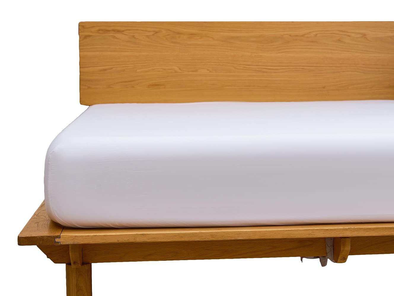 ボックスシーツ セミダブル 白 綿100％ ベッドシーツ 平織り マットレスカバー ベット用 防ダニ 抗菌 B..