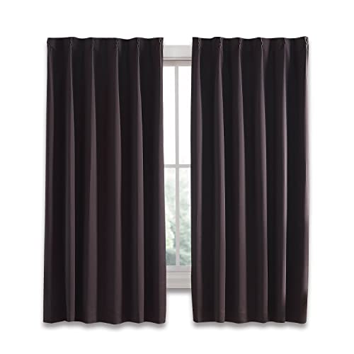 カーテン 1級遮光 枚組 幅100cm丈150cm ブラウン 断熱 防寒 防音 省エネ 厚手 無地 おしゃれ 洗える リビング用 ブラウン 幅