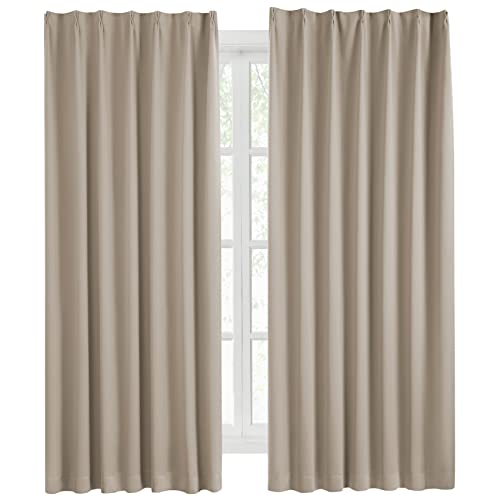 カーテン 1級遮光 枚組 幅100cm丈00cm カーキ 断熱 防寒 防音 省エネ 厚手 無地 おしゃれ 洗える リビング用 カーキ 幅100