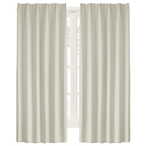カーテン 1級遮光 枚組 幅100cm丈178cm ベージュ 断熱 防寒 防音 省エネ 厚手 無地 おしゃれ 洗える 寝室 リビング用 ベージ