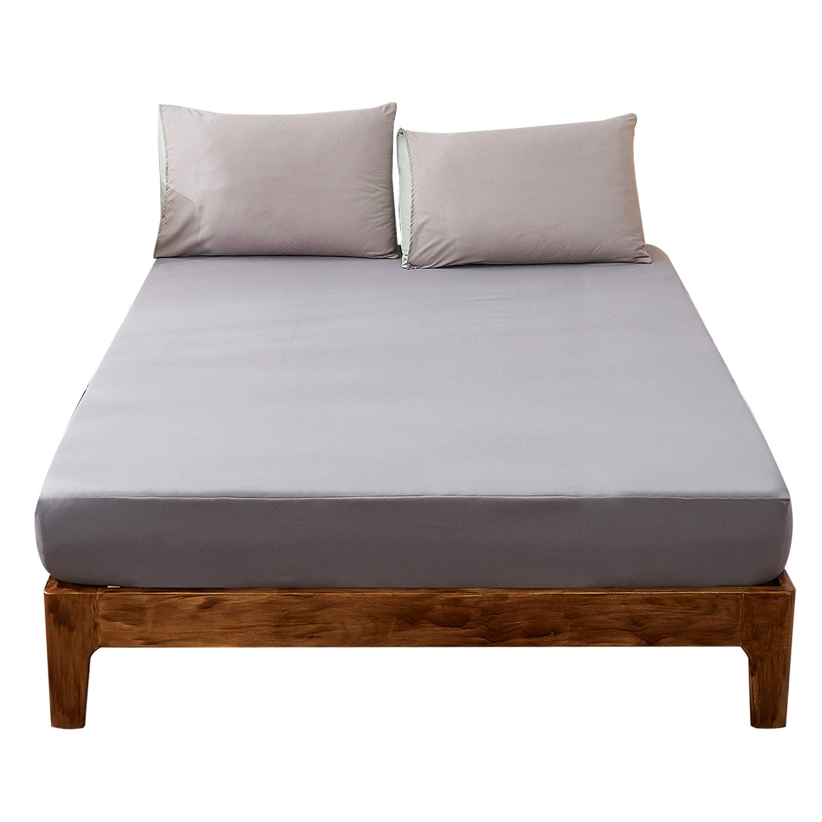 MSOER ボックスシーツ オールシーズン ベッドシーツ ベッドカバー マットレスカバー マチ部分約30cm 吸..