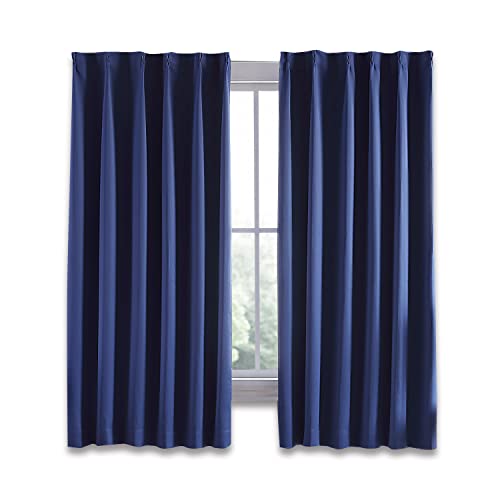 カーテン 1級遮光 枚組 幅100cm丈150cm ネイビー 断熱 防寒 防音 省エネ 厚手 無地 おしゃれ 洗える リビング用 ネイビー 幅
