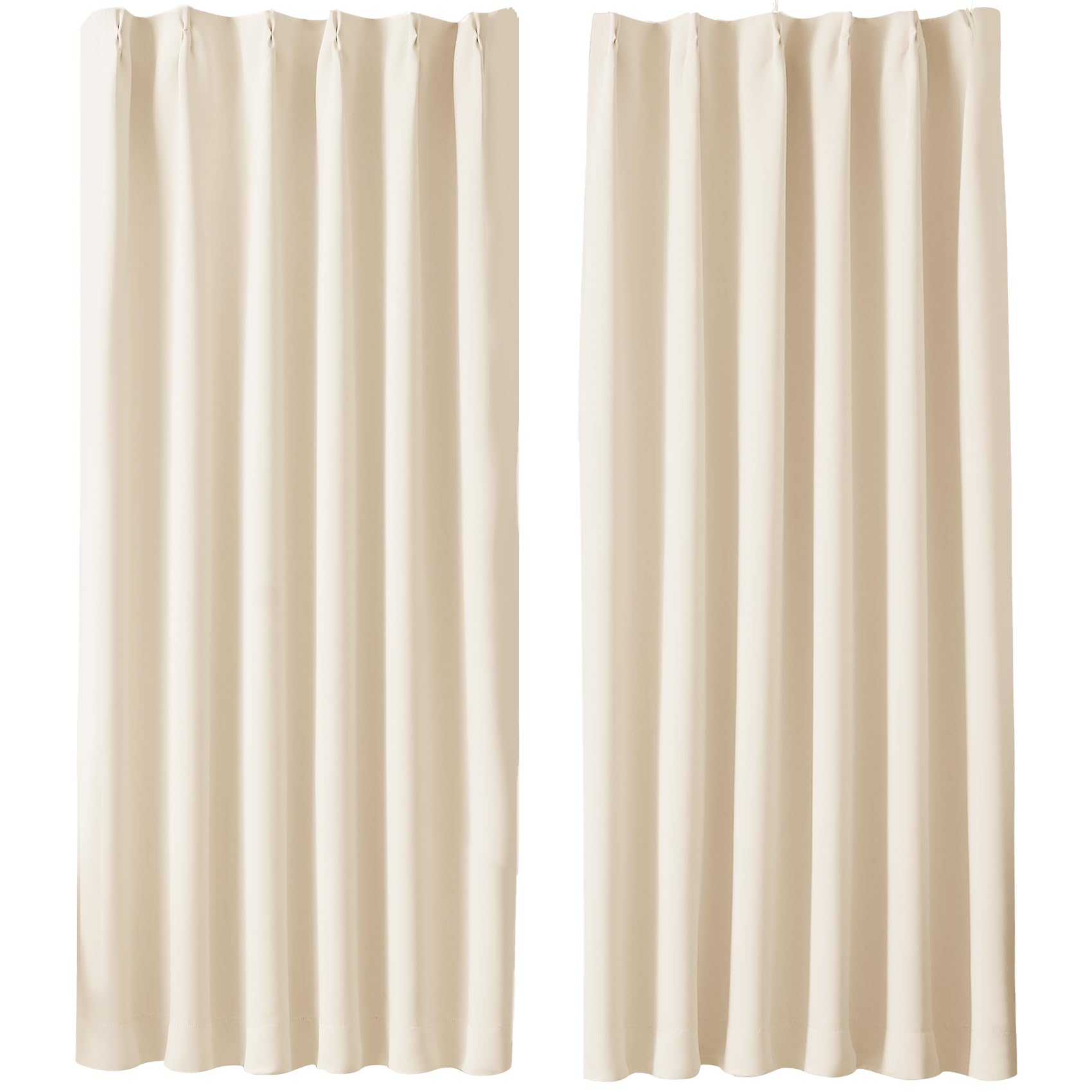 カーテン 1級遮光 幅150cm×丈10cm 枚組 ベージュ 断熱 防寒 防音 省エネ 厚手 無地 おしゃれ 洗える 寝室 リビング用 ベージ