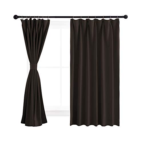 カーテン 遮光 1級 断熱 防寒 省エネ 冷暖房の効率アップ 防音 カフェーカーテン 出窓 腰窓 部屋 寝室 幼児園 喫茶店 枚セット ブラウ