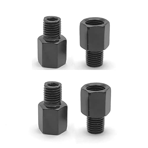 ENNY バイクミラー 変換アダプター 4個入り バイクミラー用 正逆ネジ変換 高さ調整スペーサー 設置が便利です ブラック 10mm→正10m