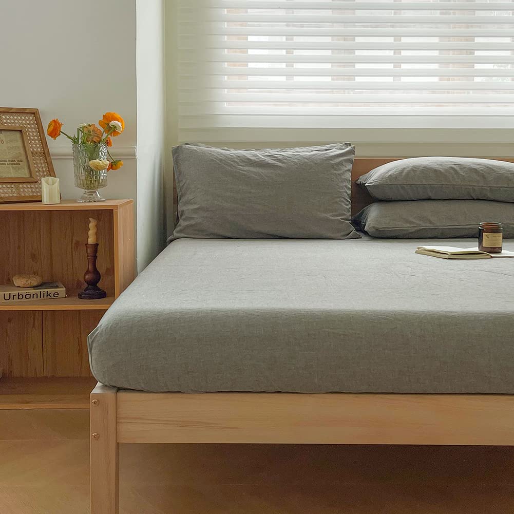 ボックスシーツ ダブル オーガニックコットン 綿100% 綿洗いざらし ベッドシーツ マットレスカバー BOX..