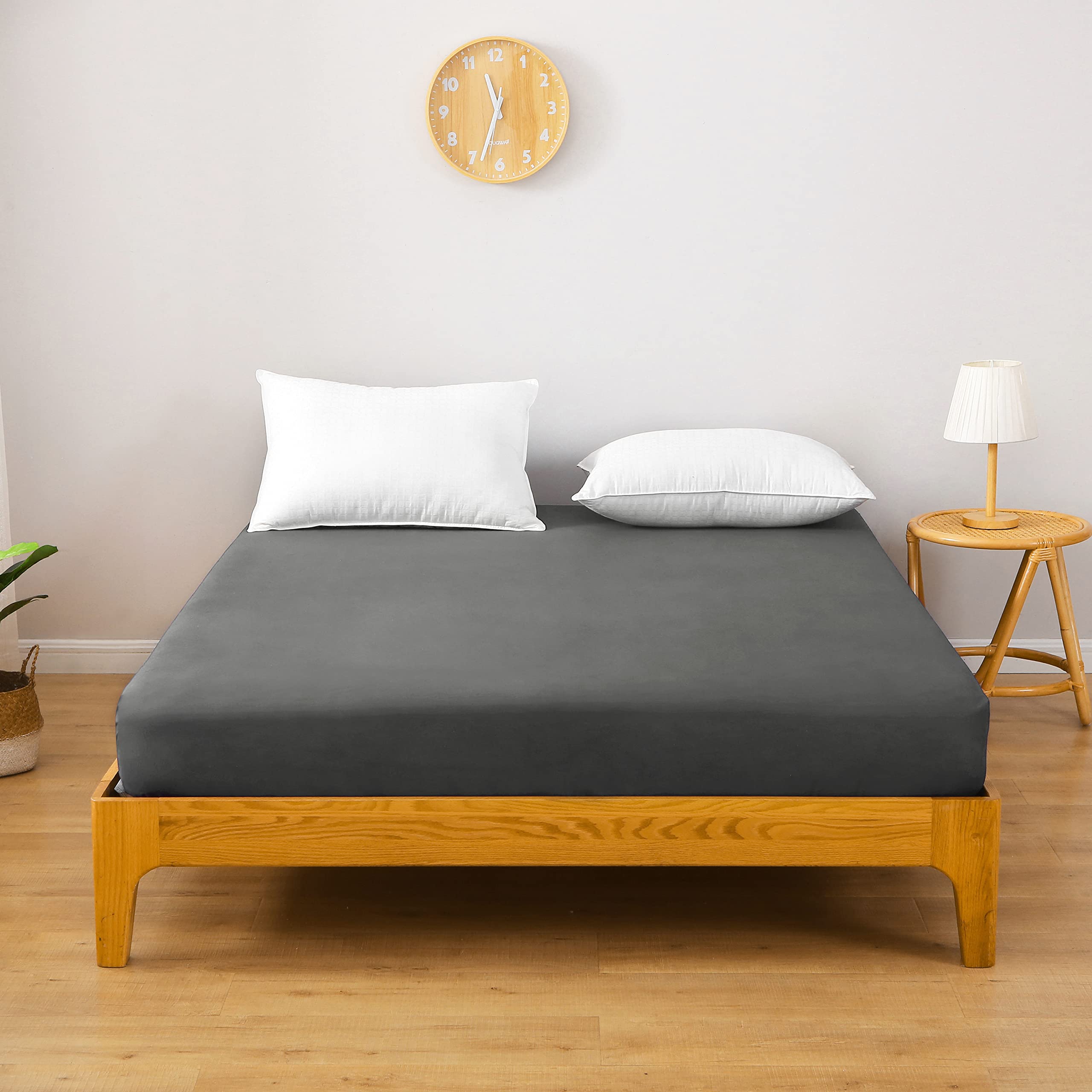 ボックスシーツ 吸水速乾 毛玉なし マチ30cm 抗菌防臭 7サイズ9色 オールシーズン クイーンサイズ セミ..