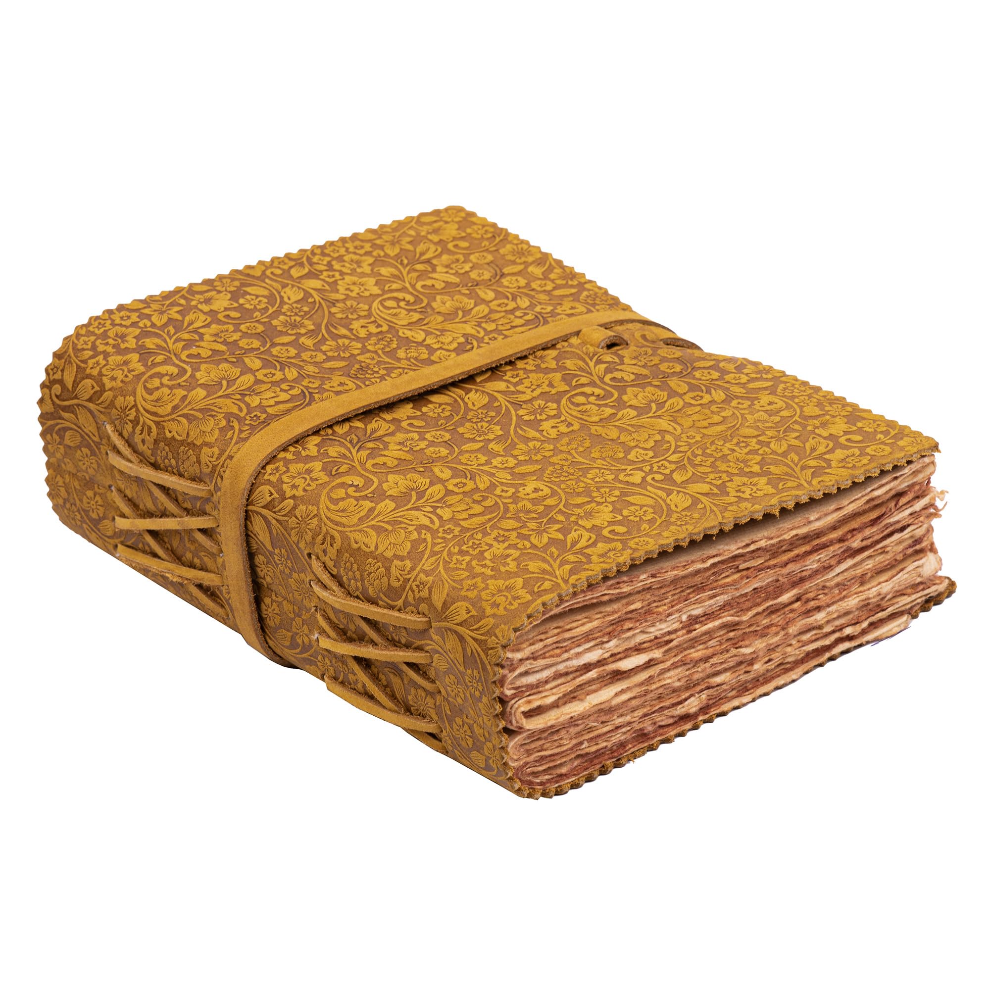 VAGE レザーバウンドフローラルエンボスジャーナル レディースとメンズ用 00ページ、 A6 Book of hadows(ブックオブシ