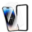 iCarez iPhone 15 Pro Max ガラスフィルム 日本旭硝子素材製3枚 ガイド枠付きアイホン 15プロマックス 用 フィルム い(4)