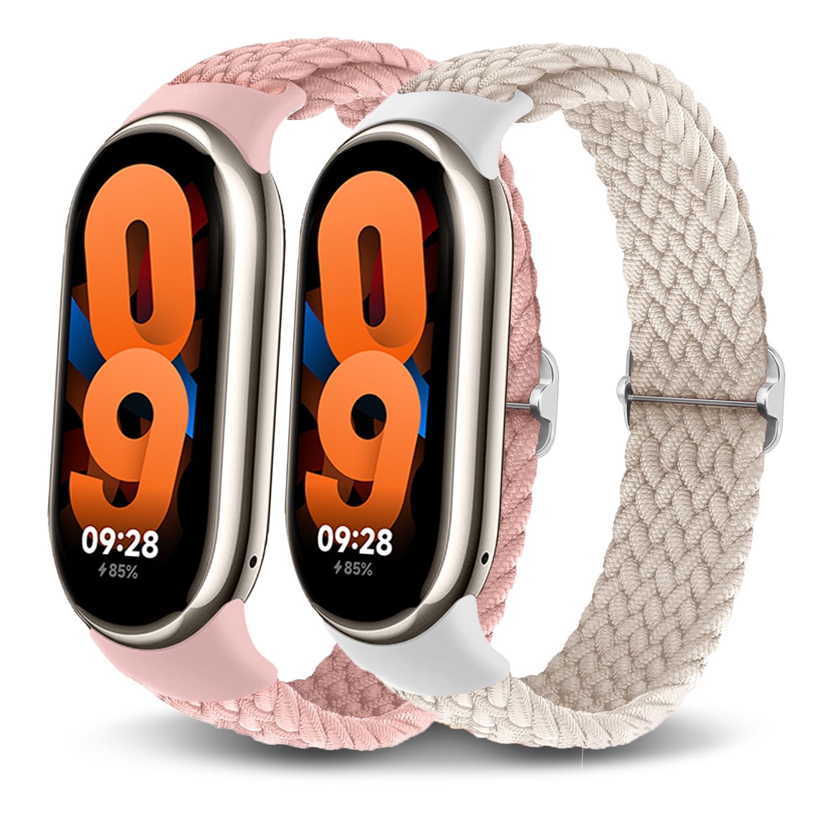 Wowstrap 枚入りコンパチブル mart Band 9 バンド band 8 替えバンド mi band 8 換えバンド 編み込み ゴ