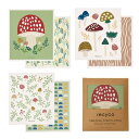 Recyco キッチンクロス セルロース クロス 17×19cm ふきん 6枚セット 天然繊維 スポンジワイプ きのこ ぐんぐん吸水 速乾 耐久