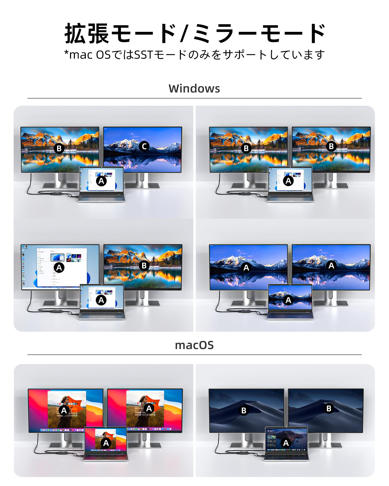 DisplayPort to デュアル HDM アダプター 4K@60Hz マルチモニター スプリッター 分配器 デュアルモニター DP 1.