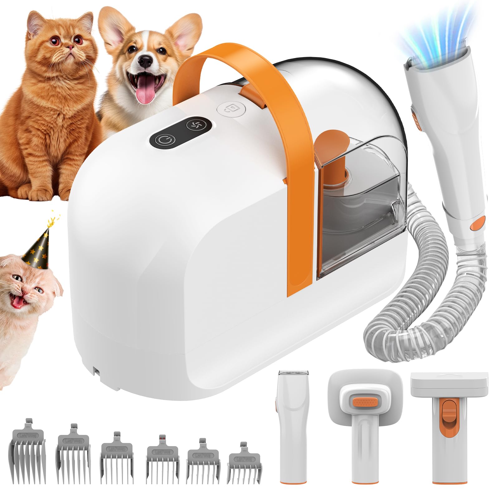 犬用バリカン ARROBO ペット用バリカンセット グルーミング掃除機 1000Pa 超強力吸引 3段階調整 多機能ペットグルーミングキット 犬
