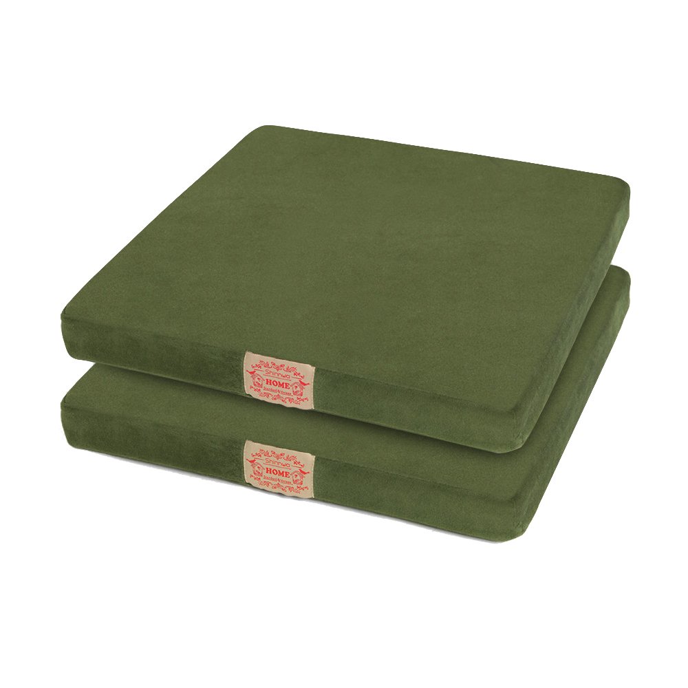 hinnwa クッション 低反発 座布団 スクエア 椅子 クッション 40x40*5cm 厚い ベロア生地 来客用 低反発 ざぶとん クッション