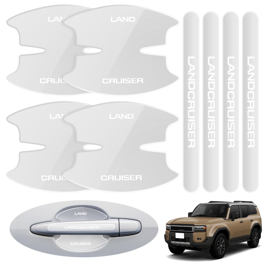 ランドクルーザー250 専用 ドアハンドル プロテクター 最新型 キズ防止 滑り止め 塗装保護 手触り良い 外装パーツ