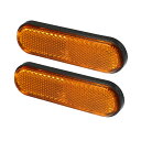 uto 個セット 3.98x1.18 ユニバーサルリフレクター オーバル形状のオレンジ色 プラスチック製 バイク用リフレクター、道路上での視認