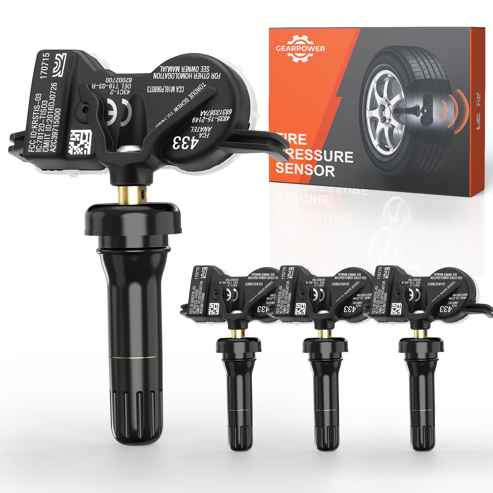 GEARPOWER 4個セットタイヤ空気圧センサー PM クライスラー パシフィカ ボイジャーに対応、ダッジ デュランゴに対応、ジープ コンパス