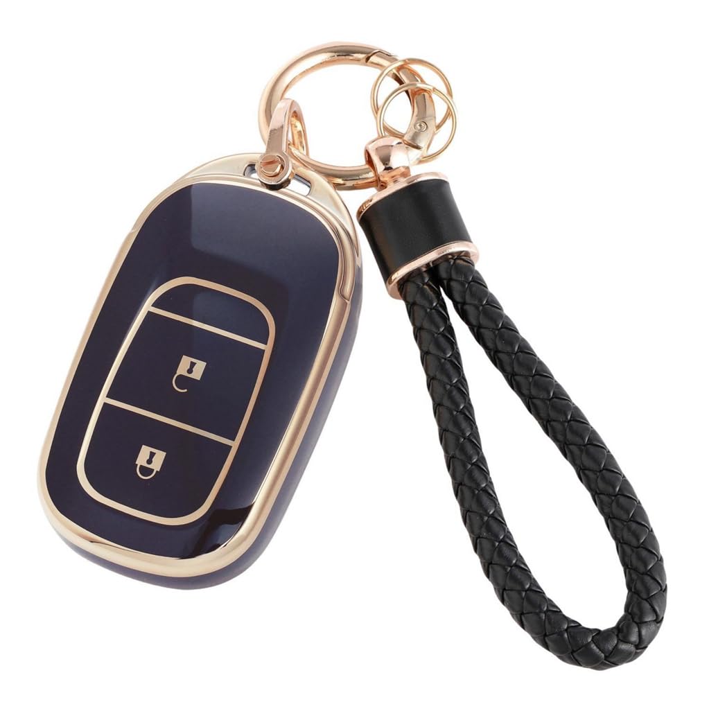 NBOX F5 F6 キーケース ステップワゴン キーカバー 可愛い スマートキーケース キーホルダー キーシェルゴールドブラック