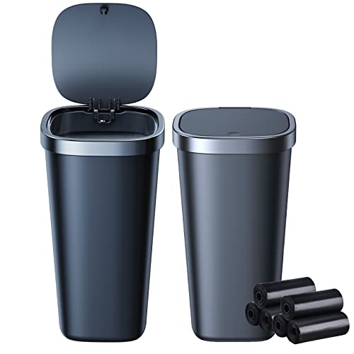 OABAF 車用ゴミ箱 おしゃれ ボトル型ゴミ箱 フタ付き タッチ開閉 （ゴミ袋6巻入り） 自動車 ゴミ箱 倒..