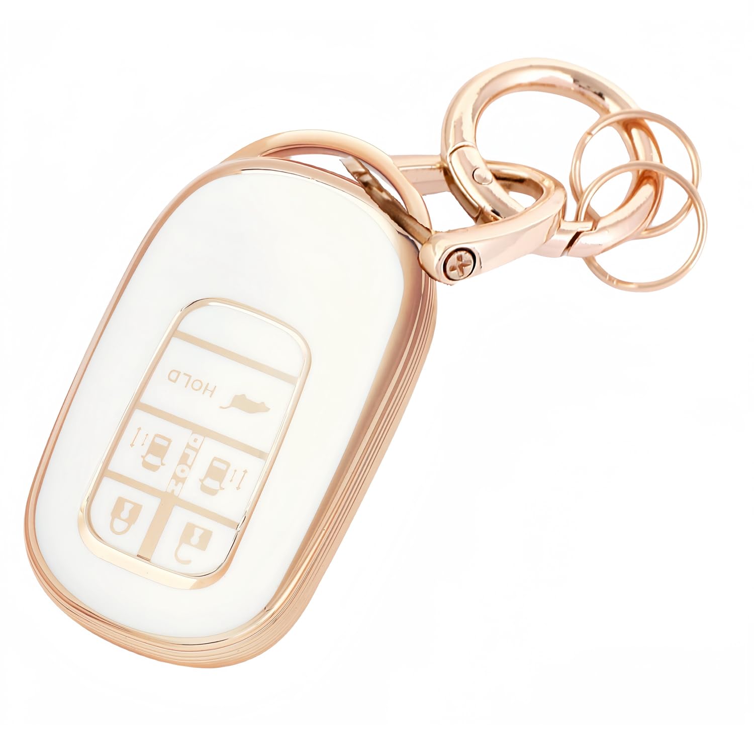 NBOX カスタム F5 F6 キーケース ステップワゴン キーカバー い スマートキーケースホルダーゴールドホワイト