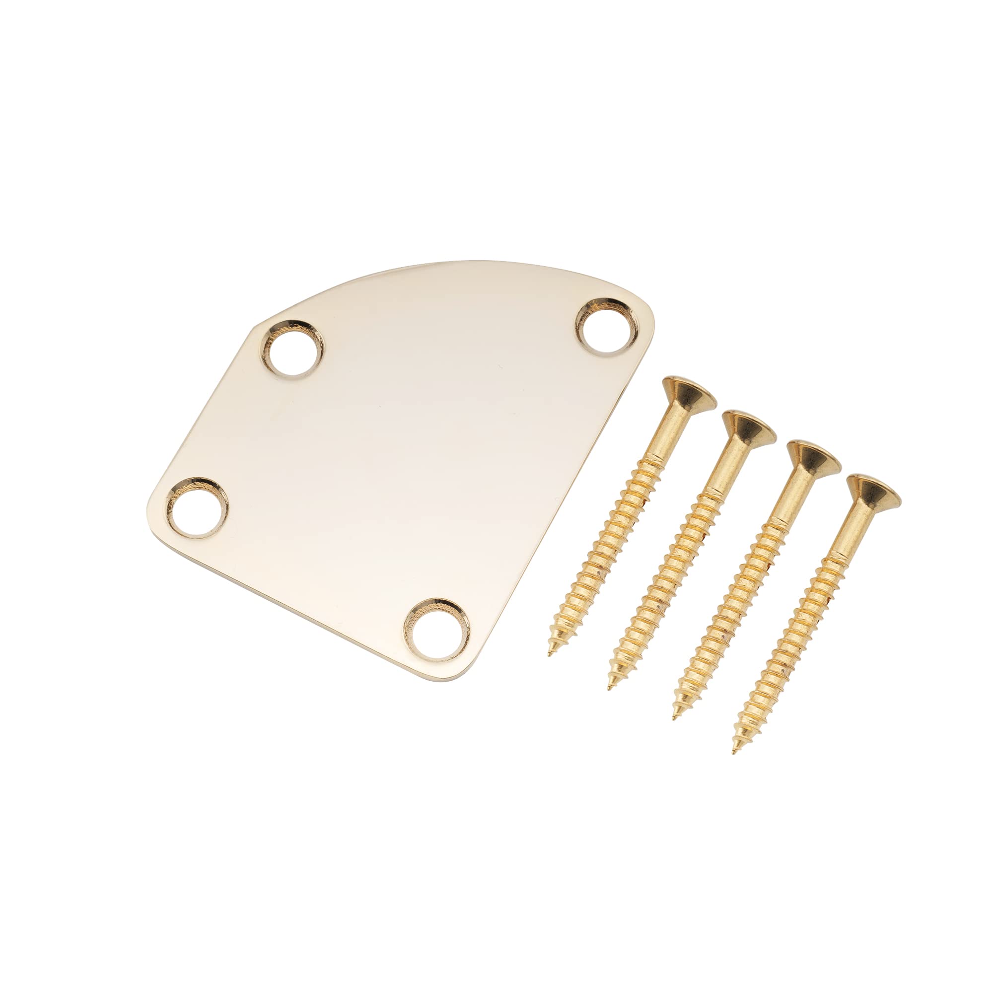 ・ゴールド MX631GD・・olor:ゴールド・ストラト・テレキャスタースタイルのエレキギター、ベース用・プレート寸法: 64.5mm×51.5mm 、取付穴間隔：6.4mm×38mm×50mm、 厚み：mm・スチール製で、安定性と耐久性に優れている。・ネックプレートの形状を工夫することで、スタイリッシュにアップグレードすることができます。・パッケージ内容: 1 個ネックプレート、4本取り付けネジ