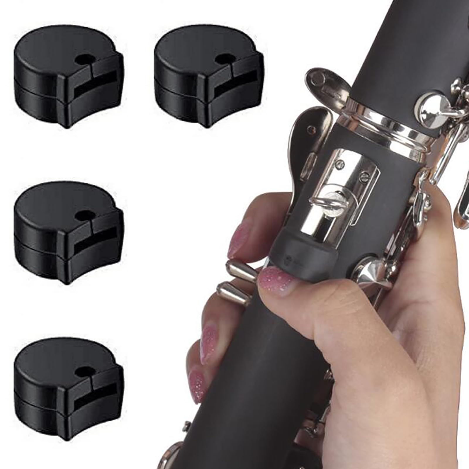 HENB クラリネット 親指プロテクター ラバークラリネット親指レスト 耐久性 快適 疲れを軽減す 木管楽器パーツ 4個セット