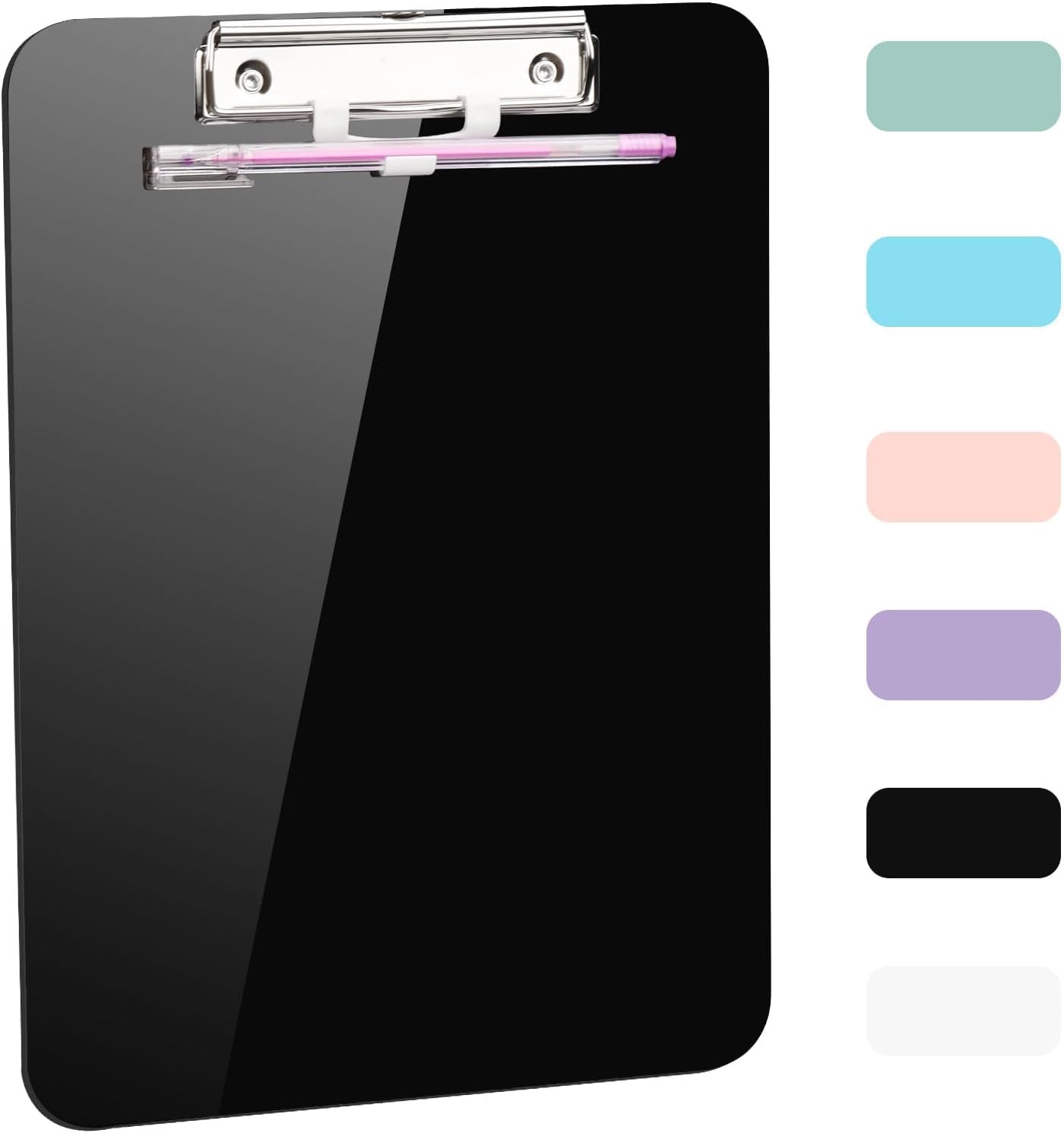 FHHDM クリップボード A4 バインダー クリップ 縦型 ファイルボード 可愛い ペンホルダー付き クリップ..