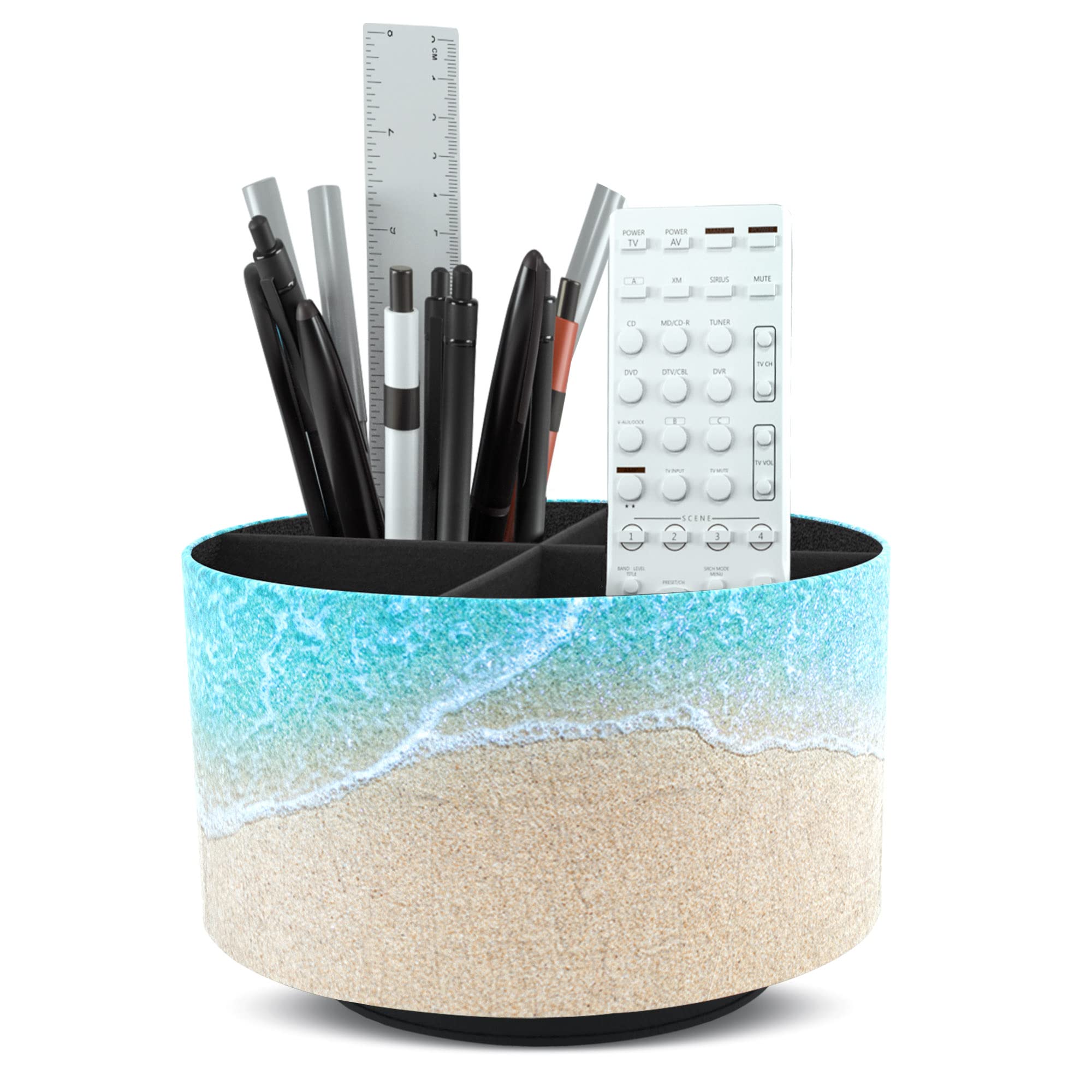 asenna ペン立て 360度回転 ペンホルダー 4グリード分類鉛筆たて ペンスタンド 大容量 ぺんたて 回転ペンホルダー 多機能メイクブラシ