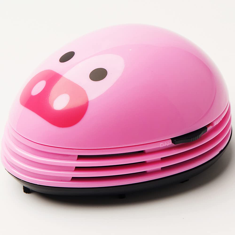 卓上クリーナー ブタ 卓上そうじ機 強力吸引 ミニクリーナー 消しゴムかす ゴミやホコリ 学校 家庭 子..